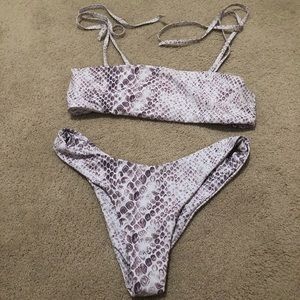 Purple snakeskin bikini set